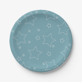 Blue Stars 4th of July PartyPaper Plate 7 Inch Paper Plate