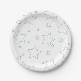 Blue Stars 4th of July PartyPaper Plate 7 Inch Paper Plate