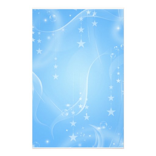 Blue Stars and Swirls Holiday Stationery
