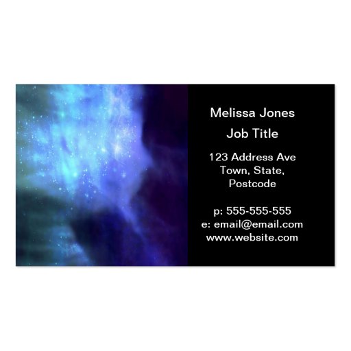 Blue stars in space business card templates (front side)