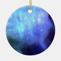 Blue stars in space christmas ornament
