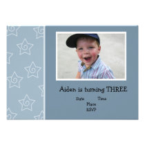 Blue stars invitation (#INV 007) invitations