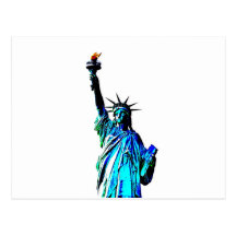 Blue Statue of Lady Liberty Postcards