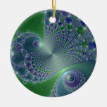 Blue Steel Christmas Fractal Ornament
