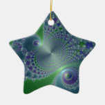 Blue Steel Christmas Fractal Christmas Tree Ornament