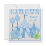 Blue Step Right Up Circus Birthday Invitations