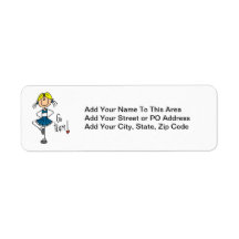 Blue Stick Figure Cheerleader T-shirts and Gifts Custom Return Address Label