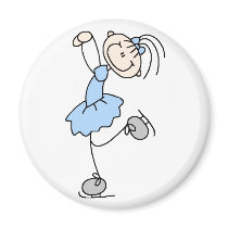 Blue Stick Figure Girl Skater Magnet by stick_figures Blue Stick Figure Girl Skater Magnet