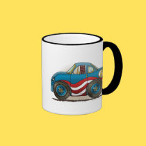 Blue Stock Car Mugs mugs
