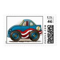 Blue Stock Car Stamps by art1st Blue Stock Car Stamps