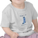 Blue Stocking Baby's 1st Christmas t-shirts by kwoo85 Blue Stocking Baby's 1st Christmas t-shirts