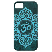Blue Stone Floral Om iPhone 5 Cases