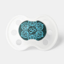 Blue Stone Floral Om Pacifiers