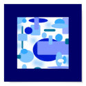 Blue Stones Digital Abstract Poster posters