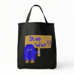 Blue stop war canvas bags