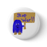 Blue stop war pin