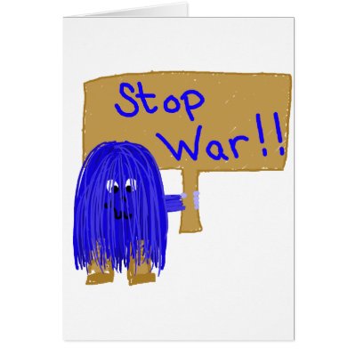 Blue stop war cards by PeacePeople