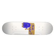 Blue stop war custom skate board