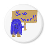 Blue stop war magnet