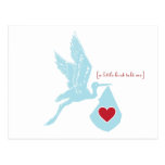 Blue Stork Baby Shower Invitation Postcard postcards