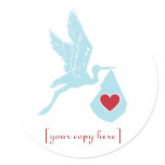 Blue Stork Baby Shower stickers