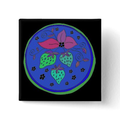 Blue Strawberries Pin by eelkat