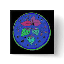 Blue Strawberries buttons by eelkat Blue Strawberries buttons