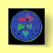 Blue Strawberries buttons