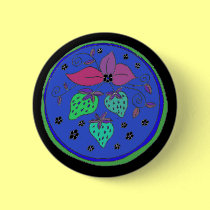 Blue Strawberries buttons