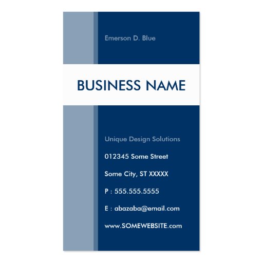 blue streamline business card (front side)