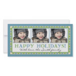 Blue stripe 3 photo card