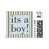 Blue Stripe Its a Boy Postage