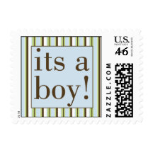 Blue Stripe Its a Boy Postage