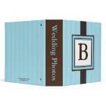 Blue Stripe Monogram Binder