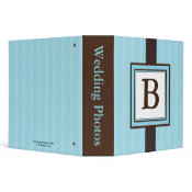 Blue Stripe Monogram Binder binder