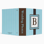 Blue Stripe Monogram Binder