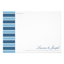 Blue Stripe Thank You Cards Custom Invitations