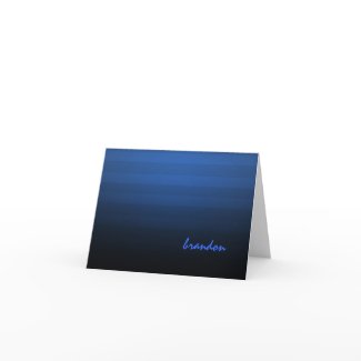 Blue Stripe with Black Notecard