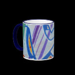 Blue striped abstract graffitis