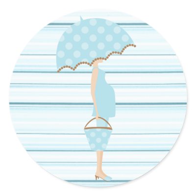 Blue Striped Baby Shower Stickers by noteworthy