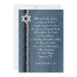 Blue Striped Bar Mitzvah Invitation