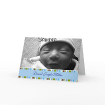 Blue Striped Birth Announcement cards
