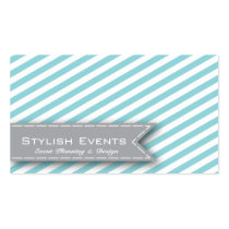 Blue Striped Event Planner Business Card business cards