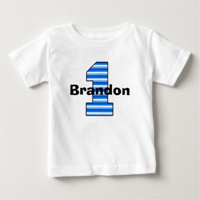 Blue Striped First Birthday Boy Shirt