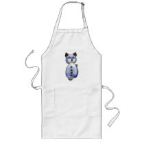 Blue-Striped Glass-Bead Cat Aprons