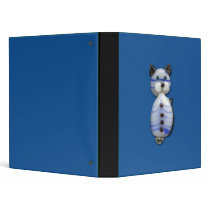Blue-Striped Glass-Bead Cat Binder