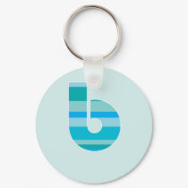 Blue Striped Monogram - Letter B keychains by fantasian_angel Blue Striped Monogram - Letter B keychains