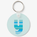 Blue Striped Monogram - Letter Y keychains