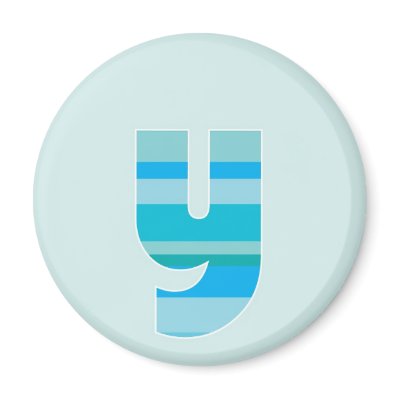 Blue Striped Monogram - Letter Y Refrigerator Magnet by fantasian_angel