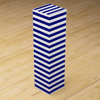 Blue Striped Wine Box